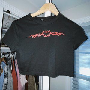 Graphic Heart Crop Tee